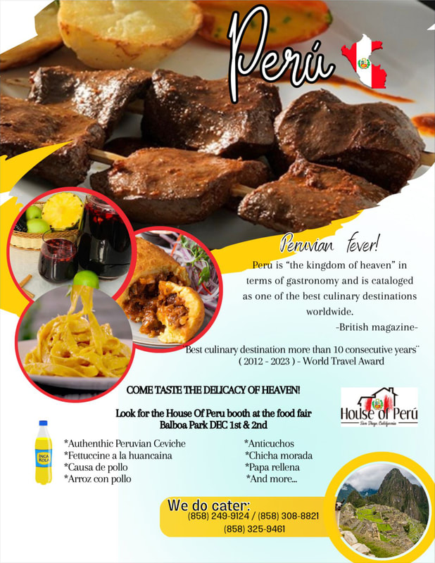 House of Peru's Food Menu for Balboa Park's 2023 December Nights
